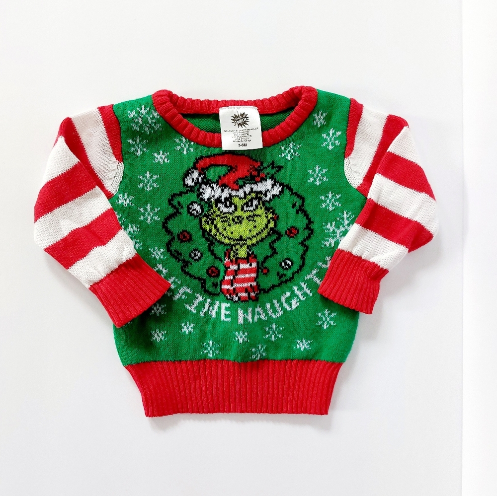 Grinch "Define Naughty" Ugly Christmas Sweater Dr‎ Suess Size 3-6 Months